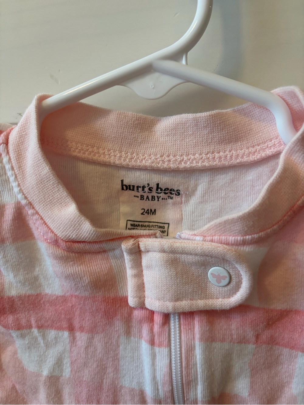 Burt’s Bees Baby Watercolor Plaid Zip Footie 24 Months - Picture 3 of 5